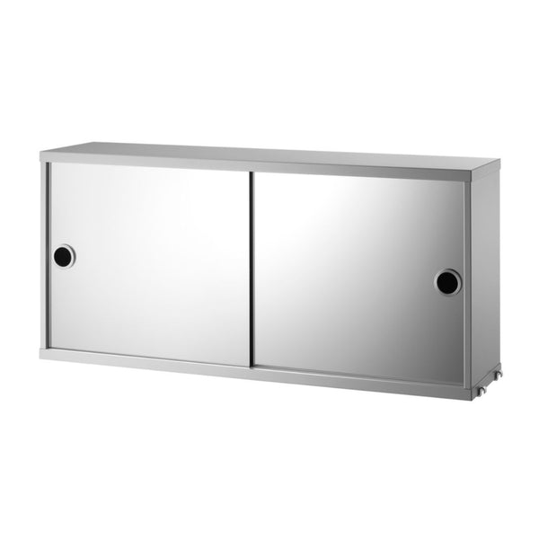 String Cabinet with Sliding Mirror Door