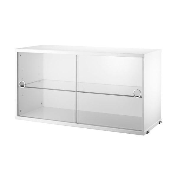 String Cabinet with Sliding Glass Door