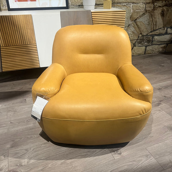 BJORN LATTE LEATHER ARMCHAIR