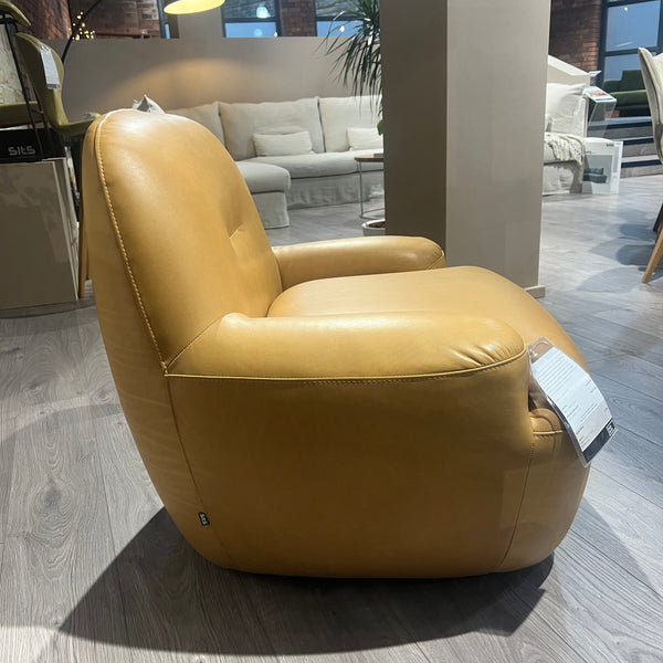 BJORN LATTE LEATHER ARMCHAIR