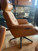 VIOLA LEATHER ARMCHAIR & FOOTSTOOL