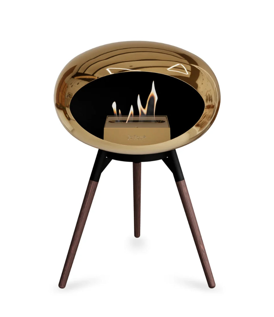 Le Feu Ground Low Fireplace - Chromed Rose Gold