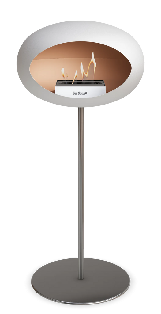 Le Feu Steel High Fireplace - White