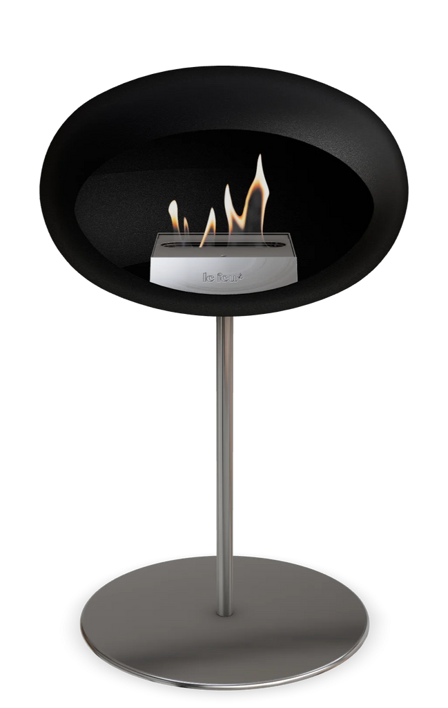 Le Feu Steel Low Fireplace - Black