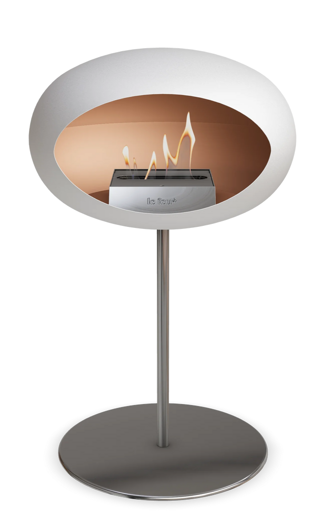 Le Feu Steel Low Fireplace - White
