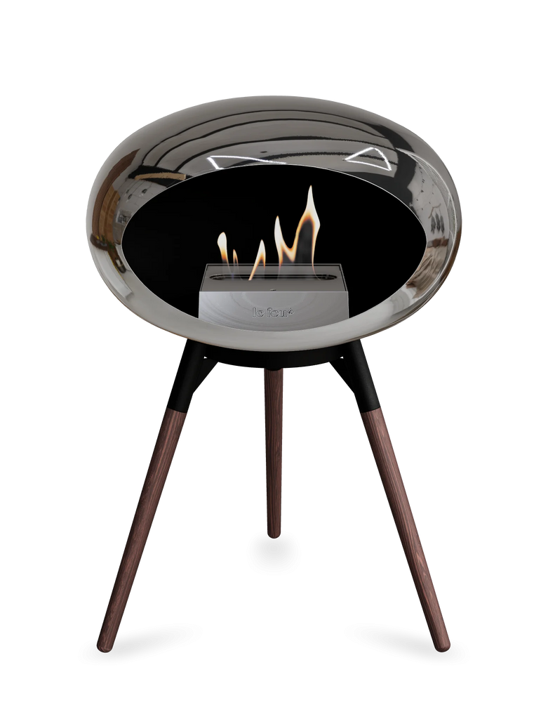 Le Feu Ground Low Fireplace - Chromed Silver