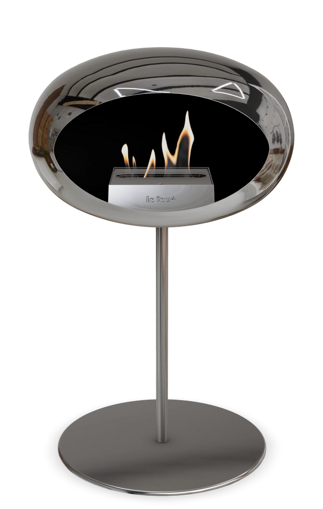 Le Feu Steel Low Fireplace - Chromed Silver