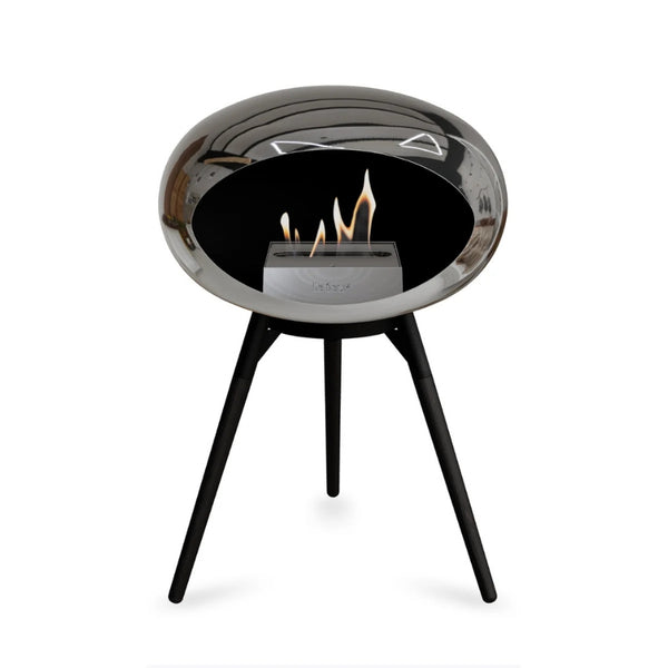 Le Feu Ground Low Fireplace - Chromed Silver