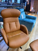 AVA TAN ARMCHAIR & FOOTSTOOL