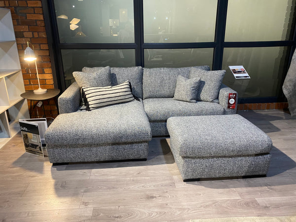 SOTIS SMALL CHAISE SOFA & FOOTSTOOL