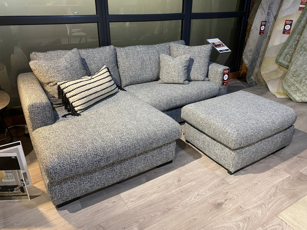 SOTIS SMALL CHAISE SOFA & FOOTSTOOL