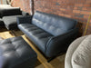 SICILY BLUE LARGE 3 SEATER SOFA & FOOTSTOOL