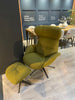 MARGO GREEN ARMCHAIR & FOOTSTOOL