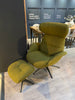 MARGO GREEN ARMCHAIR & FOOTSTOOL