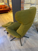 MARGO GREEN ARMCHAIR & FOOTSTOOL