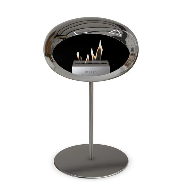 Le Feu Steel Low Fireplace - Chromed Silver