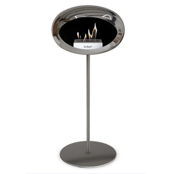 Le Feu Steel High Fireplace - Chromed Silver